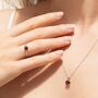 Garnet Five Stone Ring In Sterling Silver And Gold Vermeil, thumbnail 4 of 12
