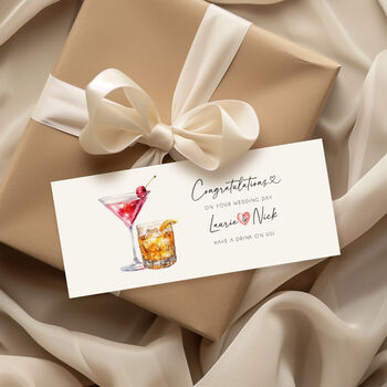 Personalised Money Wallet For Wedding Gift. Cocktail, 2 of 3
