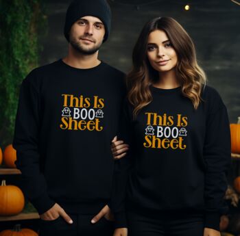 This Is Boo Sheet Funny Halloween Sweatshirt, 3 of 6