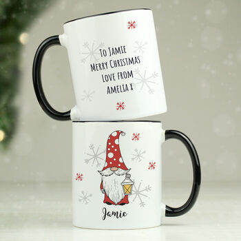 Personalised Gonk Family Black Christmas Mug, 2 of 3