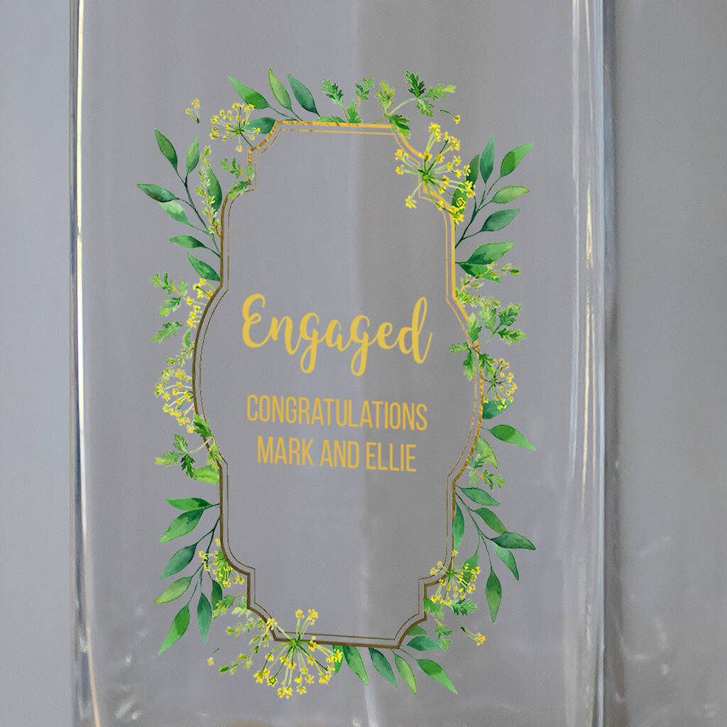 Personalised Glass Vase Engagement Gift By Mirrorin