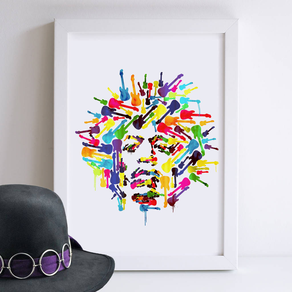 Jimi Hendrix Art Print By Life Illustrated | notonthehighstreet.com