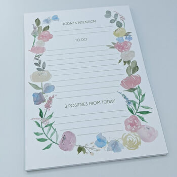 A5 Floral Positive Intention Lined Notepad, 2 of 2