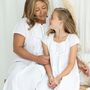 Personalised Mum And Daughter Matching White Cotton Nightdress Nicole, thumbnail 1 of 5