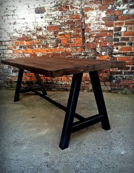 Reclaimed Industrial A Frame Table 592, 2 of 5