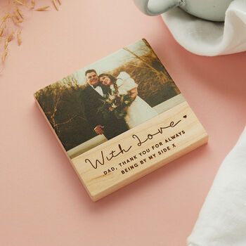 Personalised Wooden Photo Coaster With Love, 2 of 7