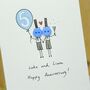 Personalised 'Button Anniversary' Handmade Card, thumbnail 7 of 11