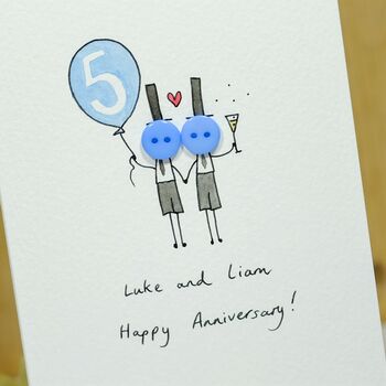 Personalised 'Button Anniversary' Handmade Card, 7 of 11