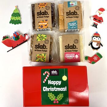 Four Fudge Slab Christmas Gift Box Vegan, 2 of 4