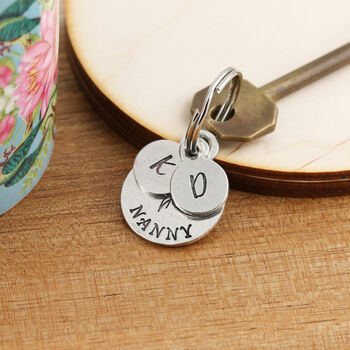 Nana Gift Birth Flower Pewter Keyring, 7 of 7