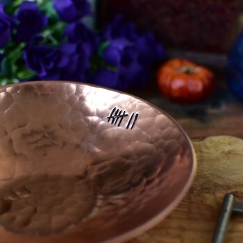 7th Anniversary Copper Trinket Bowl, Medium Hammered, 7 of 11