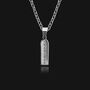 Fearless Engraved Bar Pendant Necklace, Silver, thumbnail 1 of 5