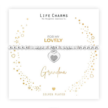 Christmas Heart Charm Bracelet Grandma Gift, 2 of 3