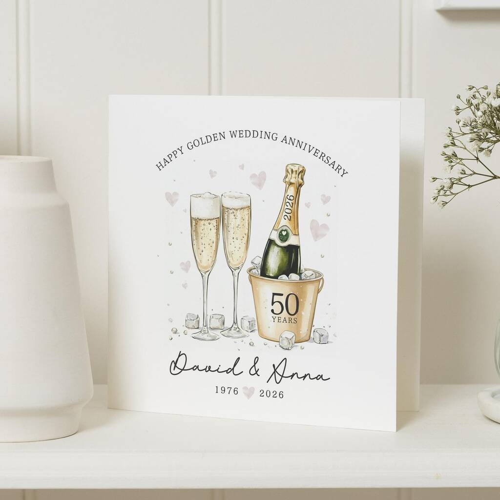 Personalised Golden Anniversary Card For Couple, 1 of 7