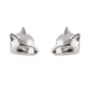Sterling Silver Fox Stud Earrings, thumbnail 3 of 5