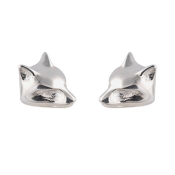Sterling Silver Fox Stud Earrings, 3 of 5