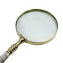 Mother Of Pearl Brass Magnifying Glass With Wooden Box, thumbnail 10 of 10
