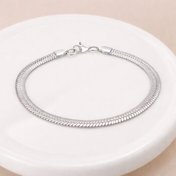 Stainless Steel Flat Herringbone Chain Bracelet – 6mm, 2 of 5