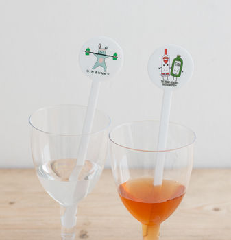 Custom White Acrylic Drink Stirrers Party Favours, 2 of 2