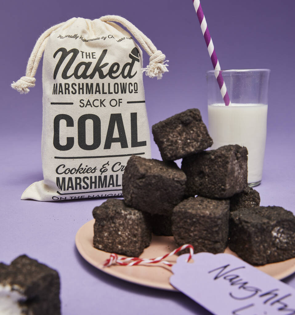 Sack Of Gourmet Marshmallow Coal, 1 of 2