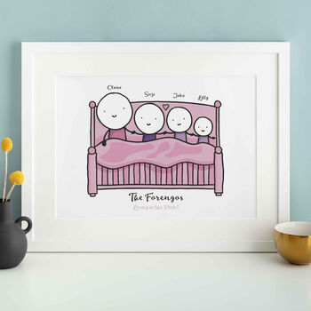 Personalised Family Bed Print, 4 of 8
