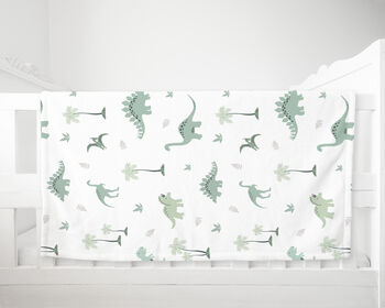 Green Dinosaurs Baby Blanket, 2 of 4