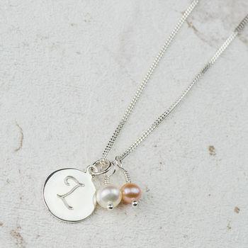 Monogram And Birthstone Silver Necklace, 8 of 11