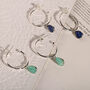 Sterling Silver Hoop Earrings With Gemstone, thumbnail 3 of 7