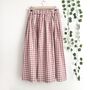 Gingham Cotton Midi Skirt, 1950 Skirt, thumbnail 2 of 5