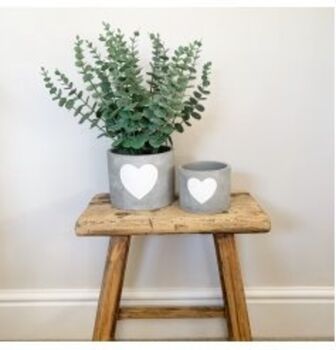 Love Heart Cement Plant Pot, 2 of 2