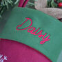 Personalised Maroon Christmas Stocking, thumbnail 2 of 3