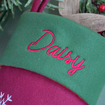 Personalised Maroon Christmas Stocking, 2 of 3