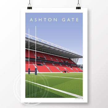 Ashton Gate Lansdown Stand Bristol Bears Rugby Poster, 2 of 6