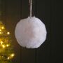 Fluffy Pompom Medium Hanging Decoration, thumbnail 1 of 2