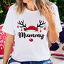 Rudolph Antlers Matching Family White Christmas T Shirts, thumbnail 2 of 5