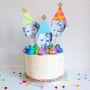 Set Of Three Large Happy Head Cake Toppers, thumbnail 1 of 2
