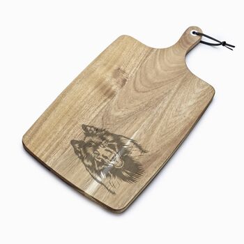 Personalised Belgian Shepherd Engraved Acacia Serving Board, 4 of 6