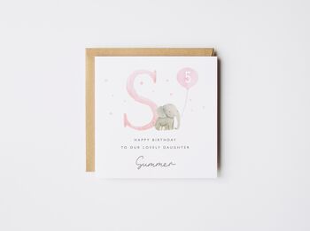 Elephant Happy 3rd Birthday Girl Card *Age Options, 5 of 5