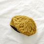 Fair Trade Cable Handknit Wool Jersey Lined Beret Hat, thumbnail 9 of 12