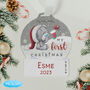 Personalised Baby's 1st Christmas Snow Globe Bauble, thumbnail 2 of 3