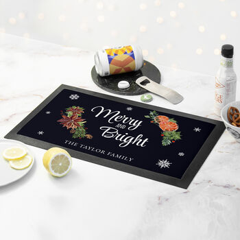 Personalised Floral Bar Mat, 4 of 5