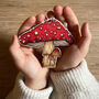 Fairytale Toadstool Illustrated Wooden Christmas Decoration, thumbnail 1 of 4