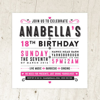 Personalised Birthday Party Vintage Invitations, 6 of 7