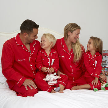 Personalised Family Christmas Red Pyjamas, 7 of 10