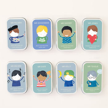 Personalised Teacher Character Keepsake Tin, 8 of 9