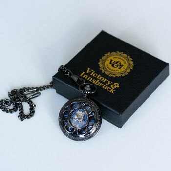 Steampunk Pocket Watch Gunmetal Black; The Armstrong, 5 of 9