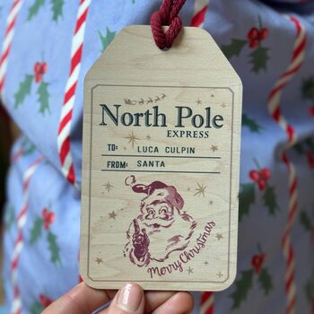 Wooden Name Tag For Christmas Sack Or Stocking, 7 of 11