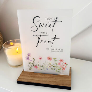 Floral Personalised Love Is Sweet Sign Opaque, 3 of 5