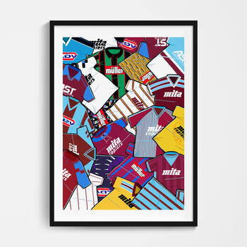 Aston Villa Football Shirts Mash Up Print, 2 of 3