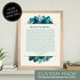 Blue Floral Custom Made Personalised Poem Print, thumbnail 4 of 12